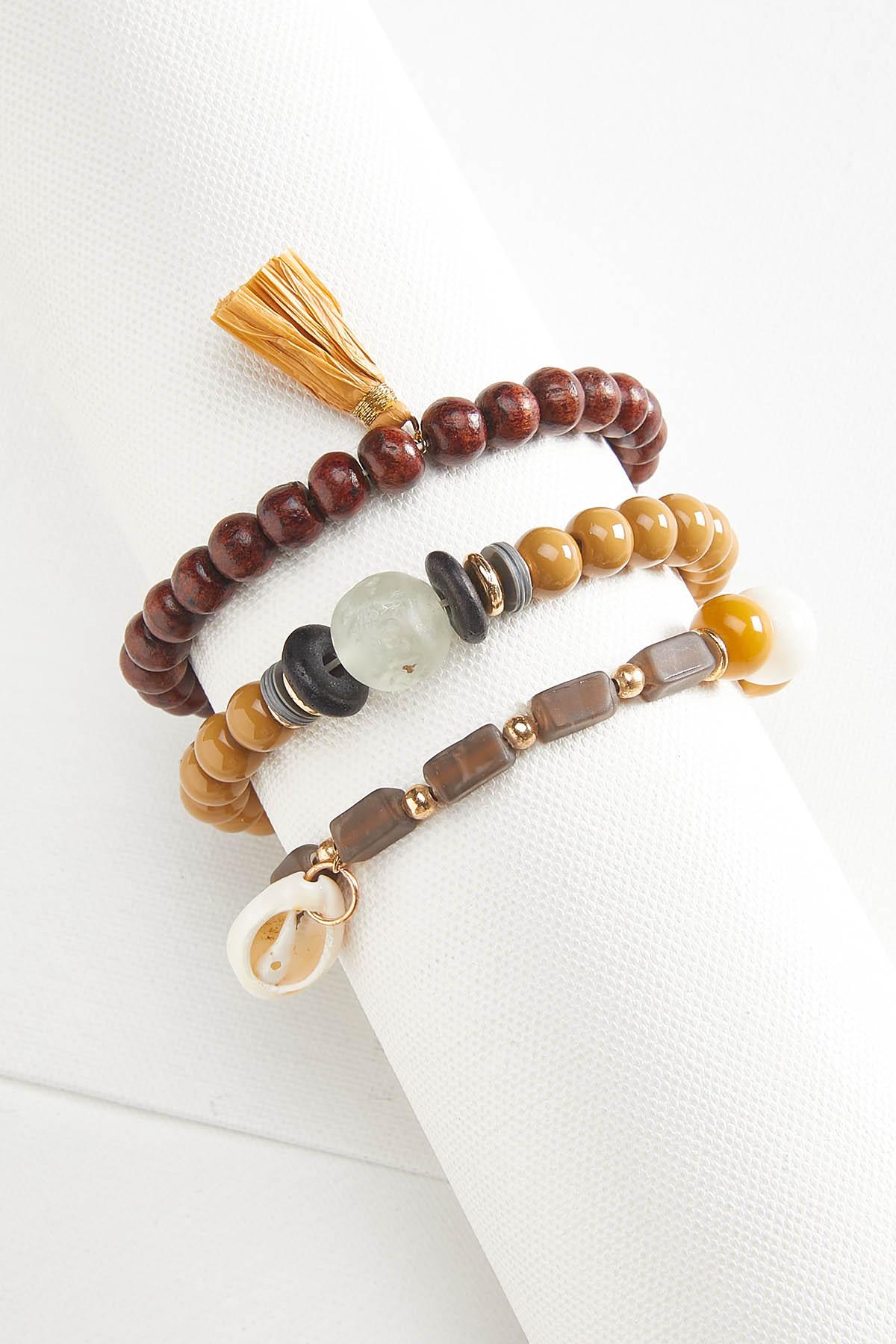 Versona brown beaded bracelet set