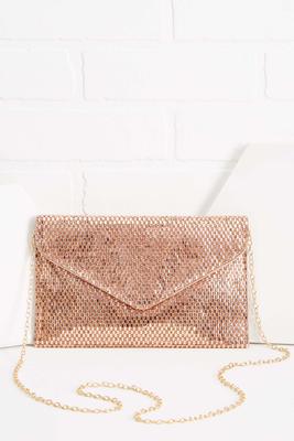 metallic mesh envelope crossbody