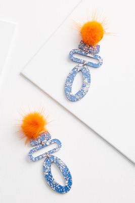 geo pom earrings