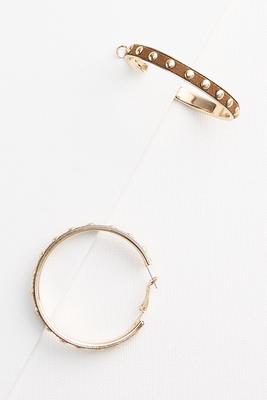 faux stud hoop earrings