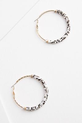 leather wrapped hoop earrings