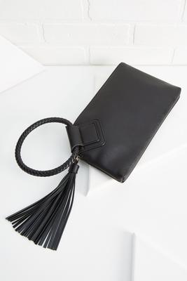 braided ring handle wristlet 