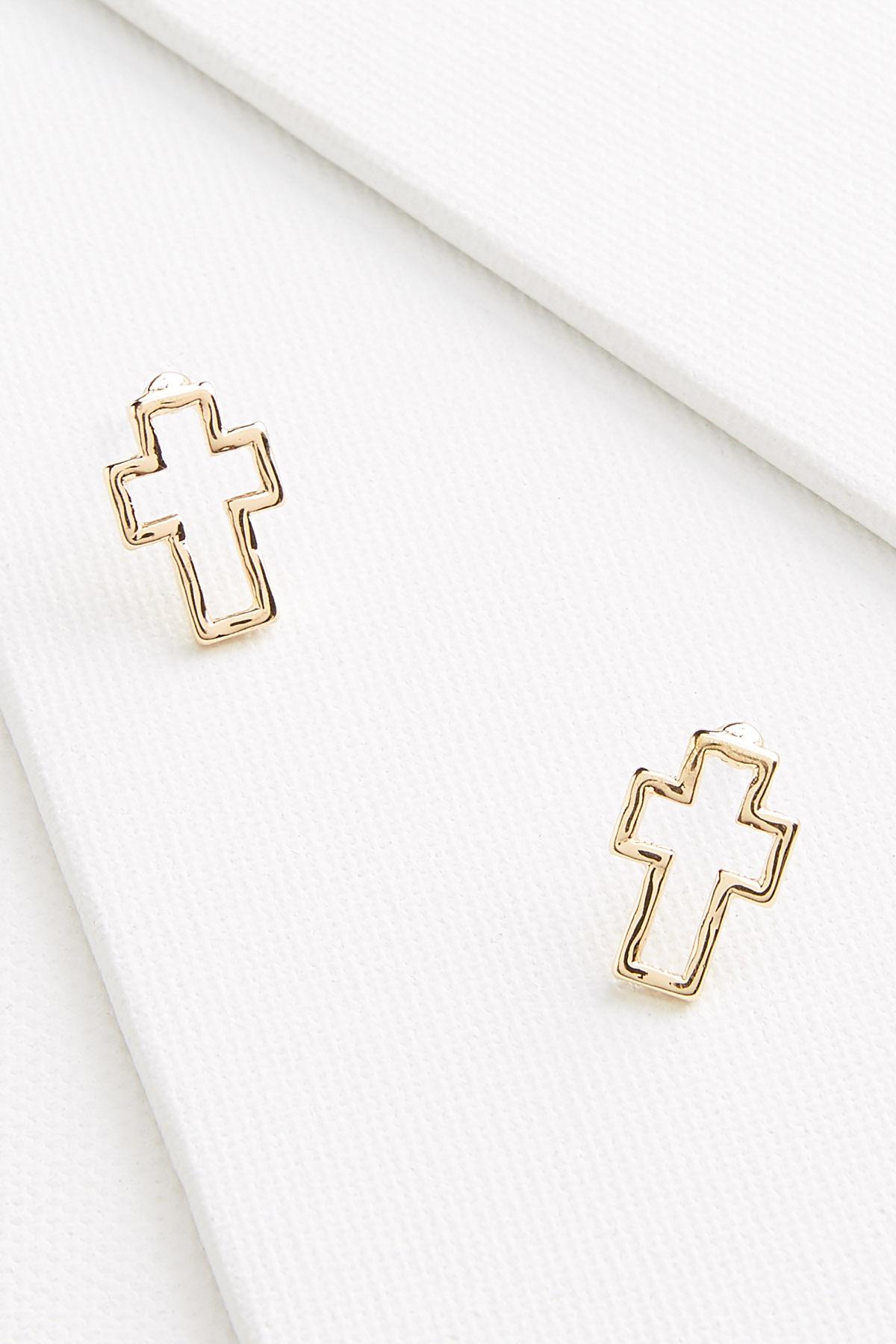 Versona dainty cutout cross earrings