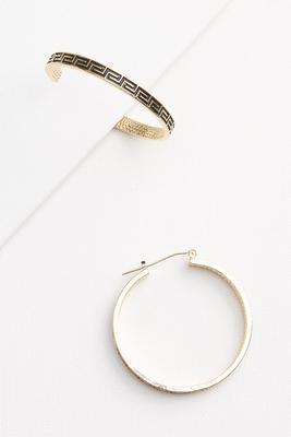 etched hoop earrings