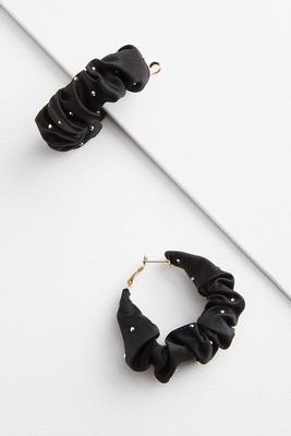 satin rouched hoop earrings