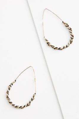 twisted leather hoop earrings
