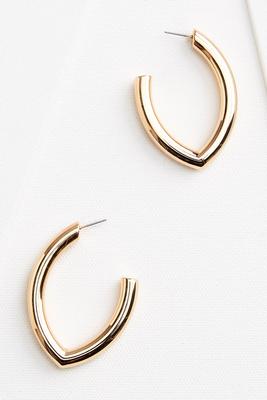 pointed oval hoop earrings