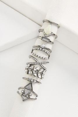 mixed geo stone ring set