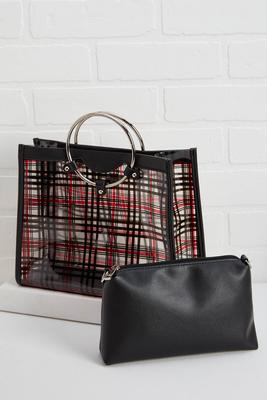 plaid to see satchel set