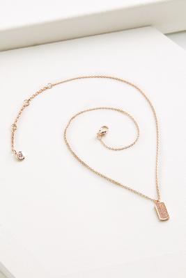 pave square pendant necklace