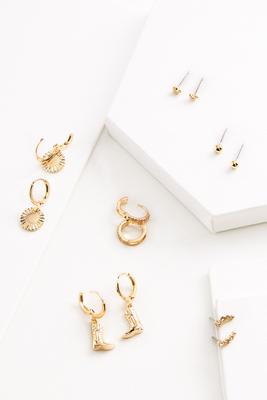 6 piece icon earrings set 