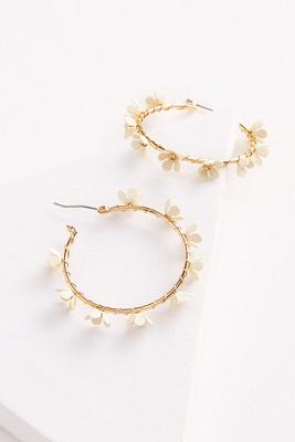 floral hoop earrings