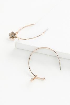 rhinestone flower hoops