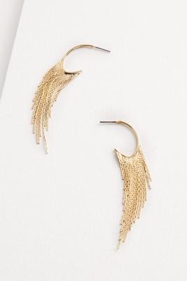 gold tassel hoop earrings