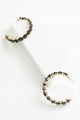 floral rubber hoop earrings