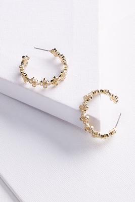 18k clover hoop earrings