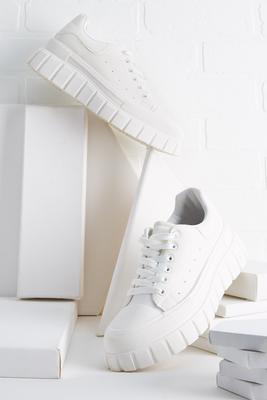 white platform sneakers