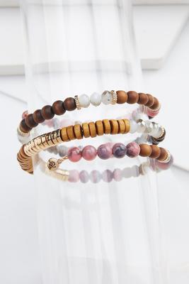 mixed beads coil bracelet
