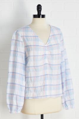 plaid but true top