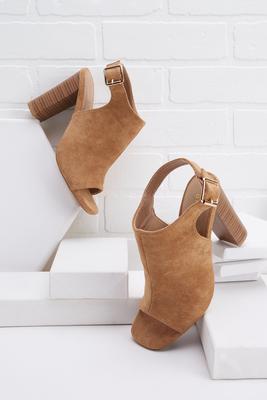 suede slingback booties