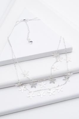 silver floral necklace