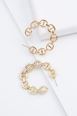 chain link hoop earrings