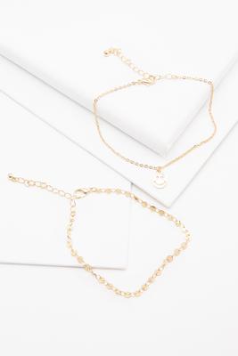 gold smiley face anklet 
