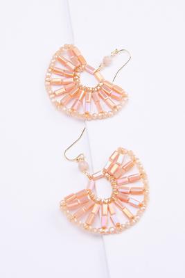 beaded fan earrings