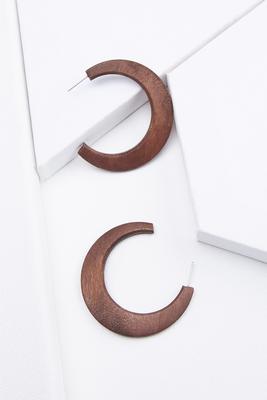 wood open hoop earrings