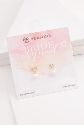 heart pearl earrings