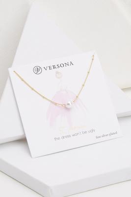 delicate pearl bridesmaid necklace