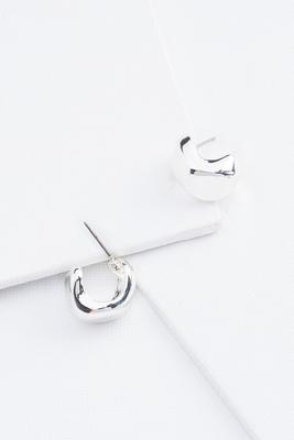 silver huggie hoop earrings