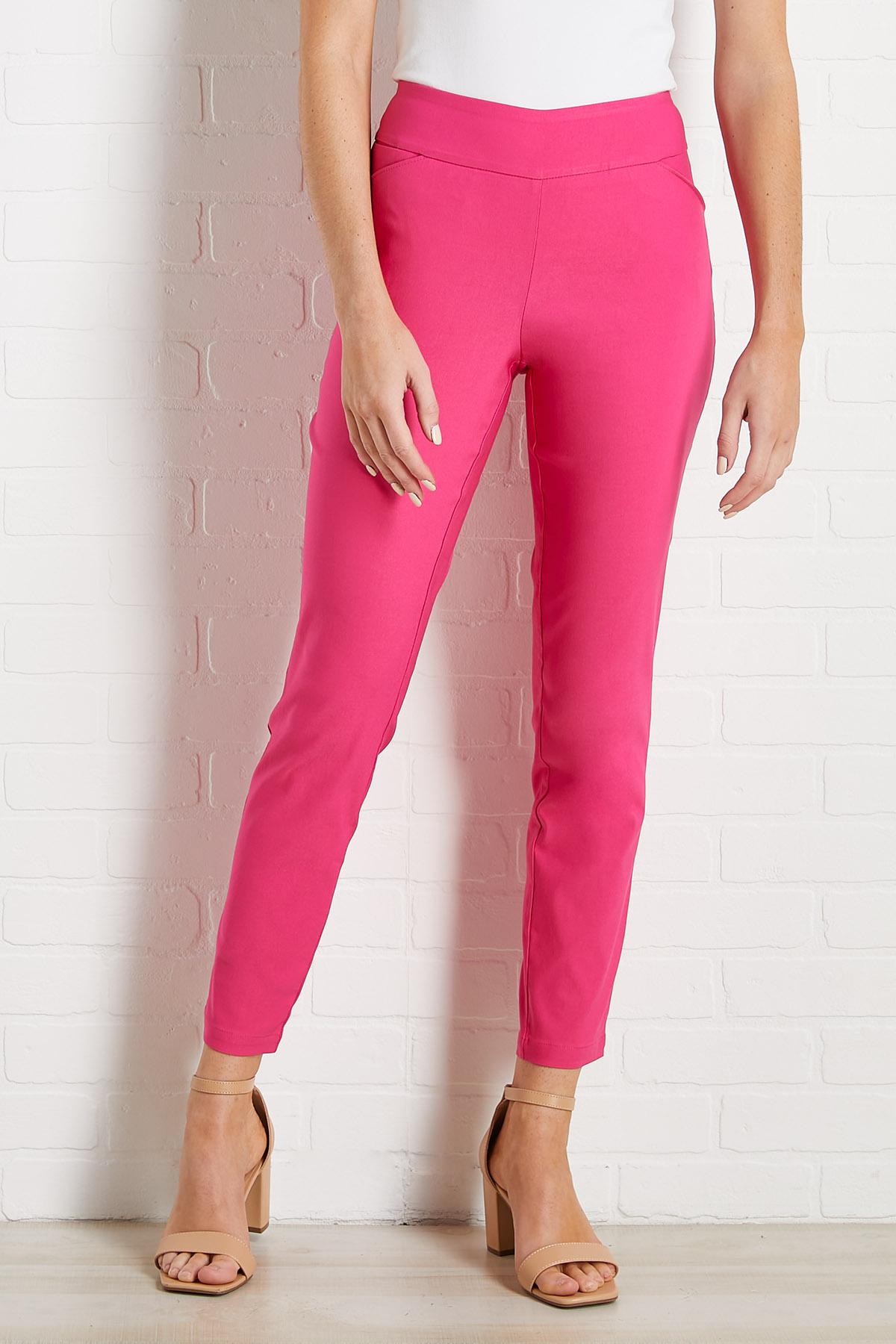 pink pull on pants