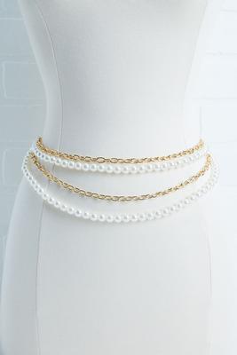 pearl swag chain belt