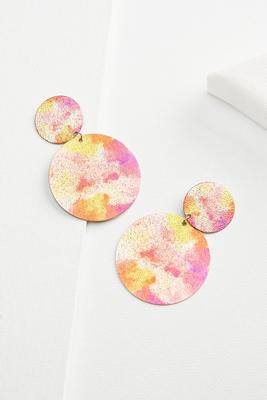 tie dye disk earrings