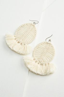 white dream catcher earrings