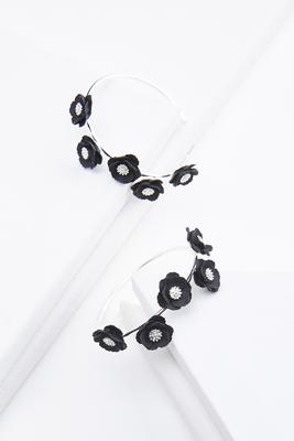 rubber floral hoop earrings
