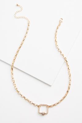 chain link pave necklace