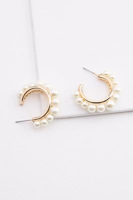 twisted pearl hoop earrings