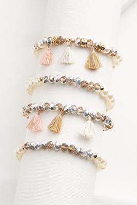 pearl bead stretch bracelet set