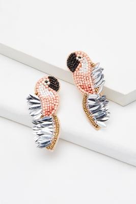 beaded parrot earrings