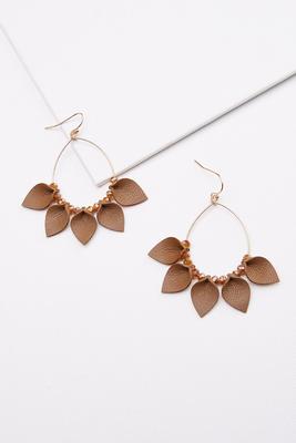 leather fan earrings