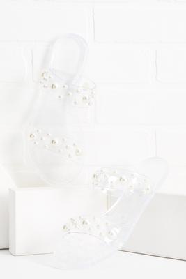 double band pearl sandals
