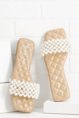 quilted pearl slides