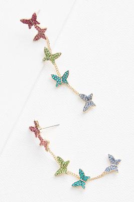 rhinestone butterfly earrings