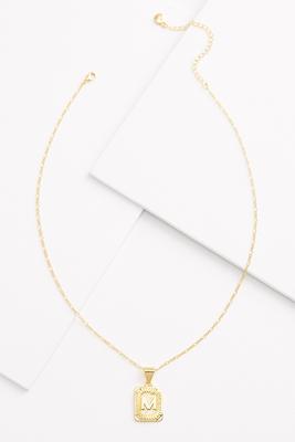 18k m initial pendant necklace
