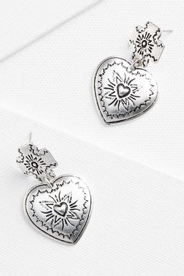 western heart earrings