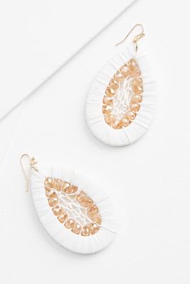 raffia beaded earrings