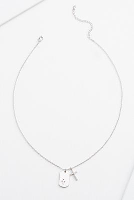 fine plated cross necklace 