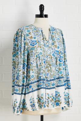 boho blue and you top